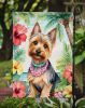 Silky Terrier Luau Garden Flag Mailbox Flag Decorative Yard Flag Banner Outside Patio Artwork Yard Flower Beds, Garden Size, Multicolor