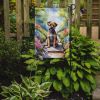 Border Terrier Spring Path Garden Flag Mailbox Flag Decorative Yard Flag Banner Outside Patio Artwork Yard Flower Beds, Garden Size, Multicolor