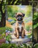 Brussels Griffon Spring Path Garden Flag Mailbox Flag Decorative Yard Flag Banner Outside Patio Artwork Yard Flower Beds, Garden Size, Multicolor