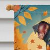 Miniature Pinscher Fall House Flag Large Porch Sleeve Pole Decorative Outside Yard Banner Artwork Wall Hanging, Polyester, House Size, Multicolor