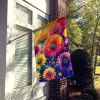 Chrysanthemums in Color House Flag Large Porch Sleeve Pole Decorative Outside Yard Banner Artwork Wall Hanging, Polyester, House Size, Multicolor