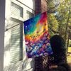 Asters in Color House Flag Large Porch Sleeve Pole Decorative Outside Yard Banner Artwork Wall Hanging, Polyester, House Size, Multicolor