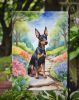 Manchester Terrier Spring Path Garden Flag Mailbox Flag Decorative Yard Flag Banner Outside Patio Artwork Yard Flower Beds, Garden Size, Multicolor