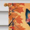 Pit Bull Terrier Fall House Flag Large Porch Sleeve Pole Decorative Outside Yard Banner Artwork Wall Hanging, Polyester, House Size, Multicolor