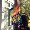 Daffodils in Color House Flag Large Porch Sleeve Pole Decorative Outside Yard Banner Artwork Wall Hanging, Polyester, House Size, Multicolor