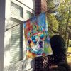 Akita Hippie Dawg House Flag Large Porch Sleeve Pole Decorative Outside Yard Banner Artwork Wall Hanging, Polyester, House Size, Multicolor