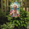 Goldendoodle Luau Garden Flag Mailbox Flag Decorative Yard Flag Banner Outside Patio Artwork Yard Flower Beds, Garden Size, Multicolor