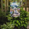 Bichon Frise Spring Path Garden Flag Mailbox Flag Decorative Yard Flag Banner Outside Patio Artwork Yard Flower Beds, Garden Size, Multicolor