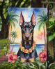 Doberman Pinscher Luau Garden Flag Mailbox Flag Decorative Yard Flag Banner Outside Patio Artwork Yard Flower Beds, Garden Size, Multicolor