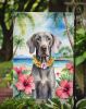 Weimaraner Luau Garden Flag Mailbox Flag Decorative Yard Flag Banner Outside Patio Artwork Yard Flower Beds, Garden Size, Multicolor