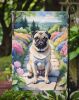 Pug Spring Path Garden Flag Mailbox Flag Decorative Yard Flag Banner Outside Patio Artwork Yard Flower Beds, Garden Size, Multicolor