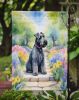 Kerry Blue Terrier Spring Path Garden Flag Mailbox Flag Decorative Yard Flag Banner Outside Patio Artwork Yard Flower Beds, Garden Size, Multicolor