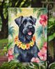 Giant Schnauzer Luau Garden Flag Mailbox Flag Decorative Yard Flag Banner Outside Patio Artwork Yard Flower Beds, Garden Size, Multicolor
