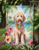Goldendoodle Luau Garden Flag Mailbox Flag Decorative Yard Flag Banner Outside Patio Artwork Yard Flower Beds, Garden Size, Multicolor
