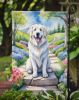 Great Pyrenees Spring Path Garden Flag Mailbox Flag Decorative Yard Flag Banner Outside Patio Artwork Yard Flower Beds, Garden Size, Multicolor