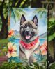 Norwegian Elkhound Luau Garden Flag Mailbox Flag Decorative Yard Flag Banner Outside Patio Artwork Yard Flower Beds, Garden Size, Multicolor