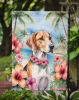English Foxhound Luau Garden Flag Mailbox Flag Decorative Yard Flag Banner Outside Patio Artwork Yard Flower Beds, Garden Size, Multicolor
