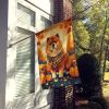 Chow Chow Fall House Flag Large Porch Sleeve Pole Decorative Outside Yard Banner Artwork Wall Hanging, Polyester, House Size, Multicolor