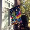 Queen of the Night Cactus in Color House Flag Large Porch Sleeve Pole Decorative Outside Yard Banner Artwork Wall Hanging, Polyester, House Size