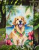 Golden Retriever Luau Garden Flag Mailbox Flag Decorative Yard Flag Banner Outside Patio Artwork Yard Flower Beds, Garden Size, Multicolor