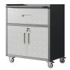 Sturdy and Durable Metal Tool Cabinet for Garage with Wheels - Mobile Heavy-Duty Storage Cabinet with 1 Drawer and 2 Locking Doors