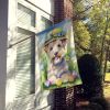 Wheaten Terrier Easter Egg Hunt House Flag Large Porch Sleeve Pole Decorative Outside Yard Banner Artwork Wall Hanging, Polyester, House Size