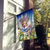Corgi Easter Egg Hunt House Flag Large Porch Sleeve Pole Decorative Outside Yard Banner Artwork Wall Hanging, Polyester, House Size, Multicolor