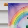 Golden Retriever St Patrick's Day House Flag Large Porch Sleeve Pole Decorative Outside Yard Banner Artwork Wall Hanging, Polyester, House Size