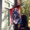 Newfoundland Patriotic American House Flag Large Porch Sleeve Pole Decorative Outside Yard Banner Artwork Wall Hanging, Polyester, House Size