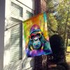 Hippie Animal Gorilla House Flag Large Porch Sleeve Pole Decorative Outside Yard Banner Artwork Wall Hanging, Polyester, House Size, Multicolor
