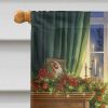 Weimaraner and Santa Claus House Flag Large Porch Sleeve Pole Decorative Outside Yard Banner Artwork Wall Hanging, Polyester, House Size, Multicolor