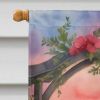 Keeshond Two Hearts House Flag Large Porch Sleeve Pole Decorative Outside Yard Banner Artwork Wall Hanging, Polyester, House Size, Multicolor