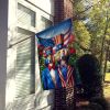 All American Afghan Hound House Flag Large Porch Sleeve Pole Decorative Outside Yard Banner Artwork Wall Hanging, Polyester, House Size, Multicolor