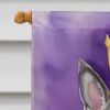 Norwegian Elkhound King of Mardi Gras House Flag Large Porch Sleeve Pole Decorative Outside Yard Banner Artwork Wall Hanging, Polyester, House Size