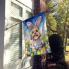 Lhasa Apso Easter Egg Hunt House Flag Large Porch Sleeve Pole Decorative Outside Yard Banner Artwork Wall Hanging, Polyester, House Size, Multicolor