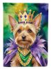 Silky Terrier King of Mardi Gras House Flag Large Porch Sleeve Pole Decorative Outside Yard Banner Artwork Wall Hanging, Polyester, House Size
