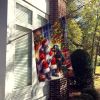 Rottweiler and Santa Claus House Flag Large Porch Sleeve Pole Decorative Outside Yard Banner Artwork Wall Hanging, Polyester, House Size, Multicolor