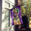 Mastiff King of Mardi Gras House Flag Large Porch Sleeve Pole Decorative Outside Yard Banner Artwork Wall Hanging, Polyester, House Size, Multicolor