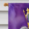 Scottish Deerhound King of Mardi Gras House Flag Large Porch Sleeve Pole Decorative Outside Yard Banner Artwork Wall Hanging, Polyester, House Size