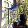 Great Pyrenees Easter Egg Hunt House Flag Large Porch Sleeve Pole Decorative Outside Yard Banner Artwork Wall Hanging, Polyester, House Size