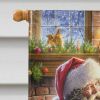 Wirehaired Pointing Griffon and Santa Claus House Flag Large Porch Sleeve Pole Decorative Outside Yard Banner Artwork Wall Hanging, Polyester