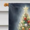 Bichon Frise and Santa Claus House Flag Large Porch Sleeve Pole Decorative Outside Yard Banner Artwork Wall Hanging, Polyester, House Size, Multicolor