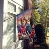 Basenji Two Hearts House Flag Large Porch Sleeve Pole Decorative Outside Yard Banner Artwork Wall Hanging, Polyester, House Size, Multicolor