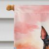 Doberman Pinscher Two Hearts House Flag Large Porch Sleeve Pole Decorative Outside Yard Banner Artwork Wall Hanging, Polyester, House Size, Multicolor