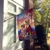 Tibetan Spaniel Two Hearts House Flag Large Porch Sleeve Pole Decorative Outside Yard Banner Artwork Wall Hanging, Polyester, House Size, Multicolor