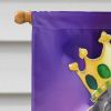 Bernedoodle King of Mardi Gras House Flag Large Porch Sleeve Pole Decorative Outside Yard Banner Artwork Wall Hanging, Polyester, House Size