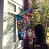 All American Mastiff House Flag Large Porch Sleeve Pole Decorative Outside Yard Banner Artwork Wall Hanging, Polyester, House Size, Multicolor