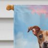 Italian Greyhound Two Hearts House Flag Large Porch Sleeve Pole Decorative Outside Yard Banner Artwork Wall Hanging, Polyester, House Size, Multicolor