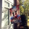 Miniature Pinscher Two Hearts House Flag Large Porch Sleeve Pole Decorative Outside Yard Banner Artwork Wall Hanging, Polyester, House Size
