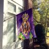 Bloodhound King of Mardi Gras House Flag Large Porch Sleeve Pole Decorative Outside Yard Banner Artwork Wall Hanging, Polyester, House Size